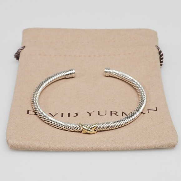 David Yurman Jewelry - David Yurman 4mm Gold X Bracelet Medium